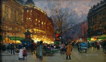 Le Grand Boulevard Eugene Galien Parisian Oil Paintings